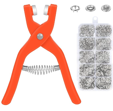 Tich Button Machine Plier with 25 Plastic Snap Buttons